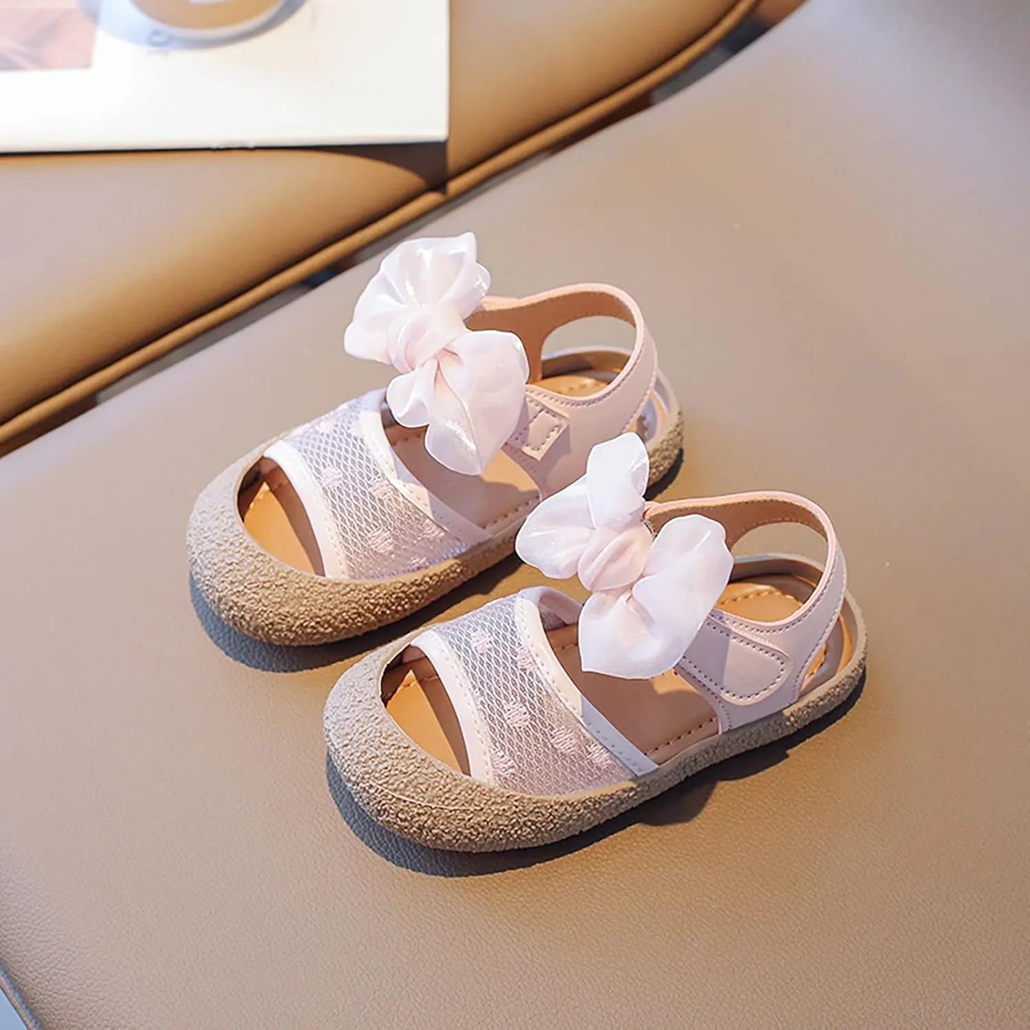 Girls' Little Children's Soft Sole Sandals Summer Little Girls' Baby Baotou Princess Shoes Toddler Sandals Size 4 Girls