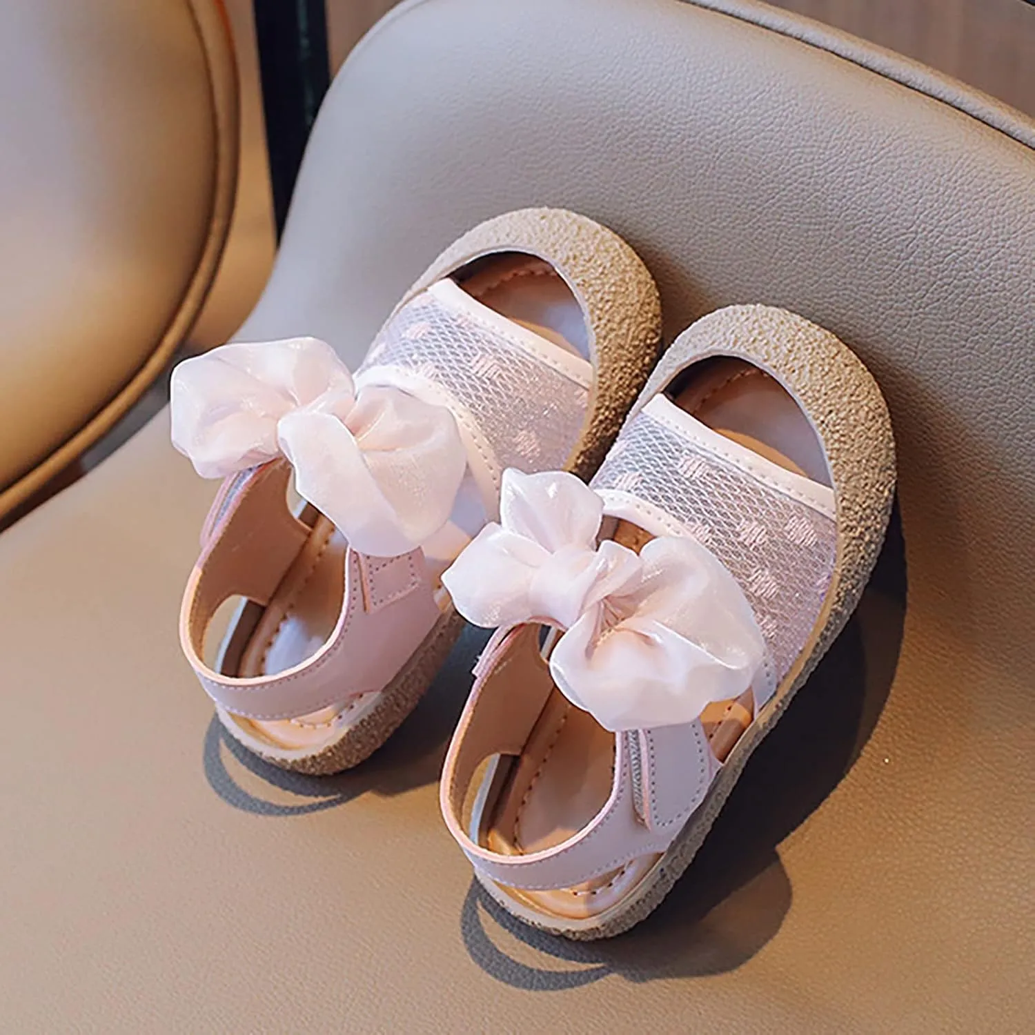 Girls' Little Children's Soft Sole Sandals Summer Little Girls' Baby Baotou Princess Shoes Toddler Sandals Size 4 Girls