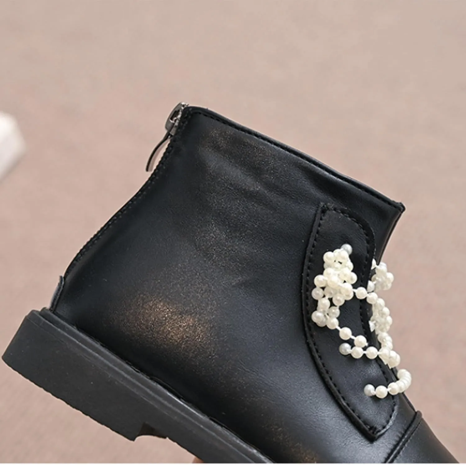 Girls Mary Jane Boots Waterproof Back Zipper Ankle Boots Lace Up Low Calf Boots Girls Dress Shoes Short Shoes