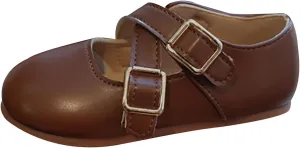 Girls School Shoes Round Toe Double Buckle Dress Shoes Kids Rubber Soft Soles Leather Fashion Walking Shoes