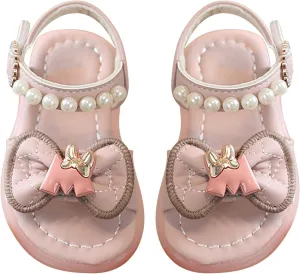Girls Toddler Sandals Summer Comfort Beach Fashion Shoes Pearl Knot Soft Sole Princess Wedding Dress Sandal