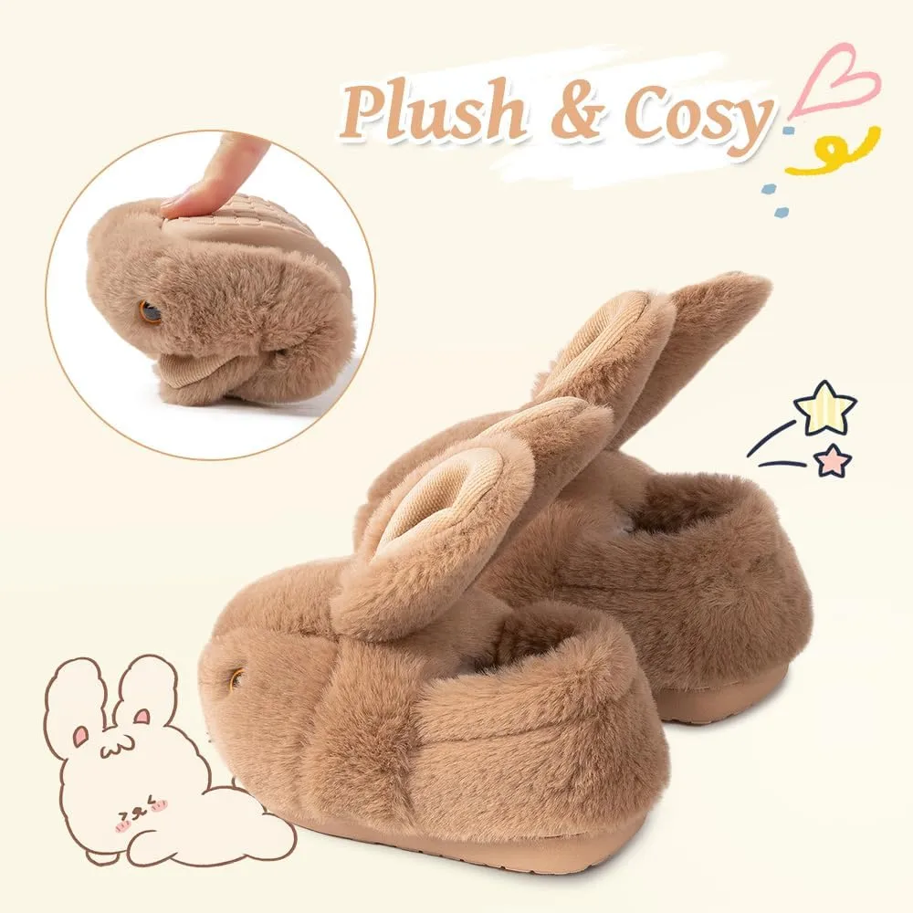 Girls Toddler Slippers Boys House Shoes for Little Kids Cute with Bunny Design Plush Indoor Slippers Non-Slip