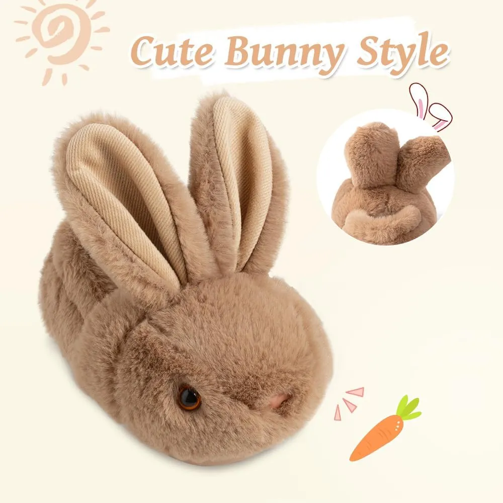 Girls Toddler Slippers Boys House Shoes for Little Kids Cute with Bunny Design Plush Indoor Slippers Non-Slip