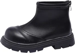 Girls Winter Boots Platform Booties for Toddler Girls Back Zipper Leather Shoes Outdoor Warm Non Slip Shoes Boots