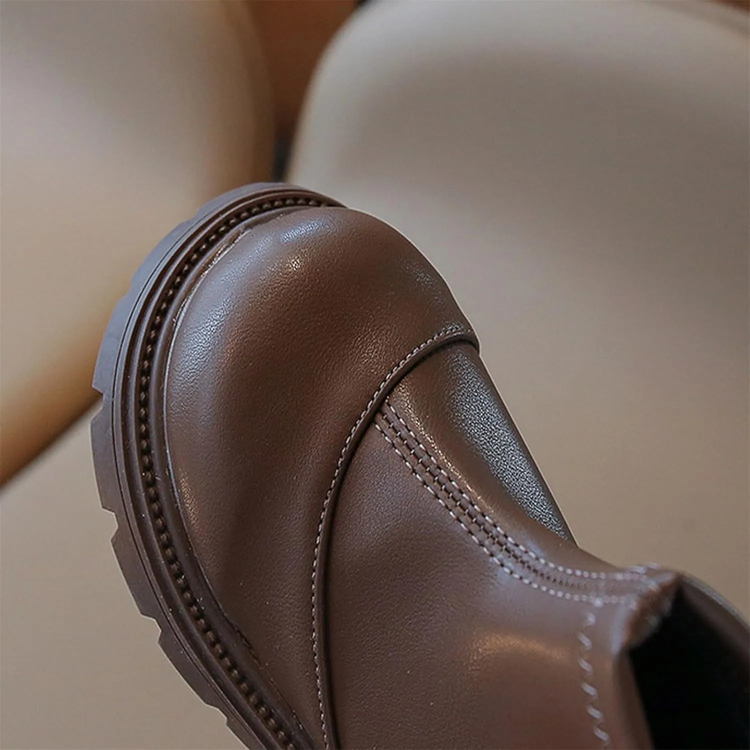 Girls Winter Boots Platform Booties for Toddler Girls Back Zipper Leather Shoes Outdoor Warm Non Slip Shoes Boots