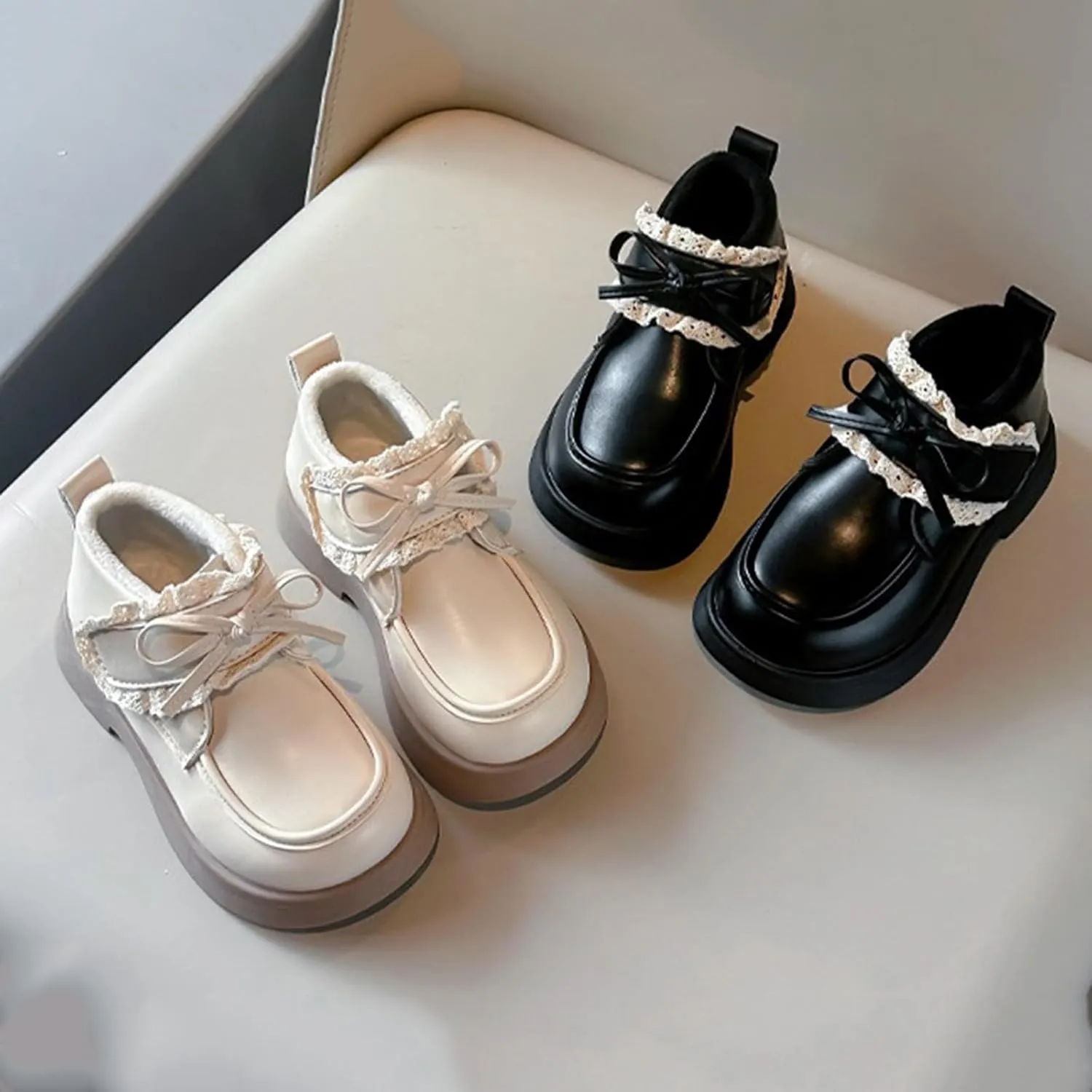 Girls Winter Little Ankle Boots Girl Bow Fashion Shoes Big Children Thickened Mary Jane Toddler Girl Shoe