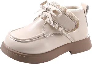 Girls Winter Little Ankle Boots Girl Bow Fashion Shoes Big Children Thickened Mary Jane Toddler Girl Shoe