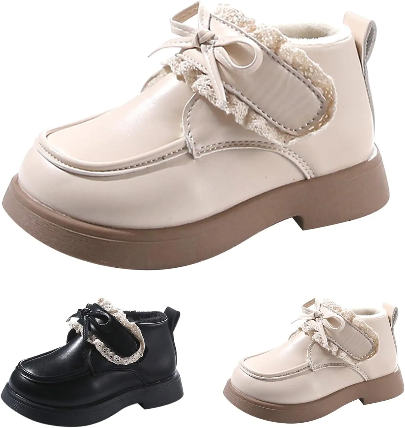 Girls Winter Little Ankle Boots Girl Bow Fashion Shoes Big Children Thickened Mary Jane Toddler Girl Shoe