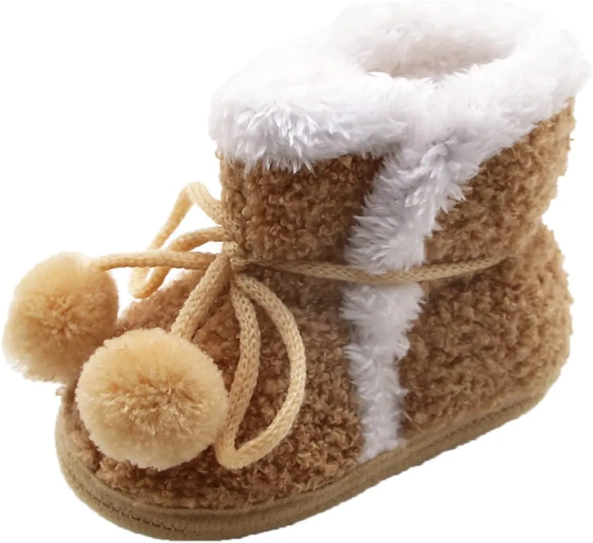 Infant Baby Boys Girls Booties Soft Non-Slip Sole Newborn Toddler First Walkers Crib Winter Warm Socks Snow Boots