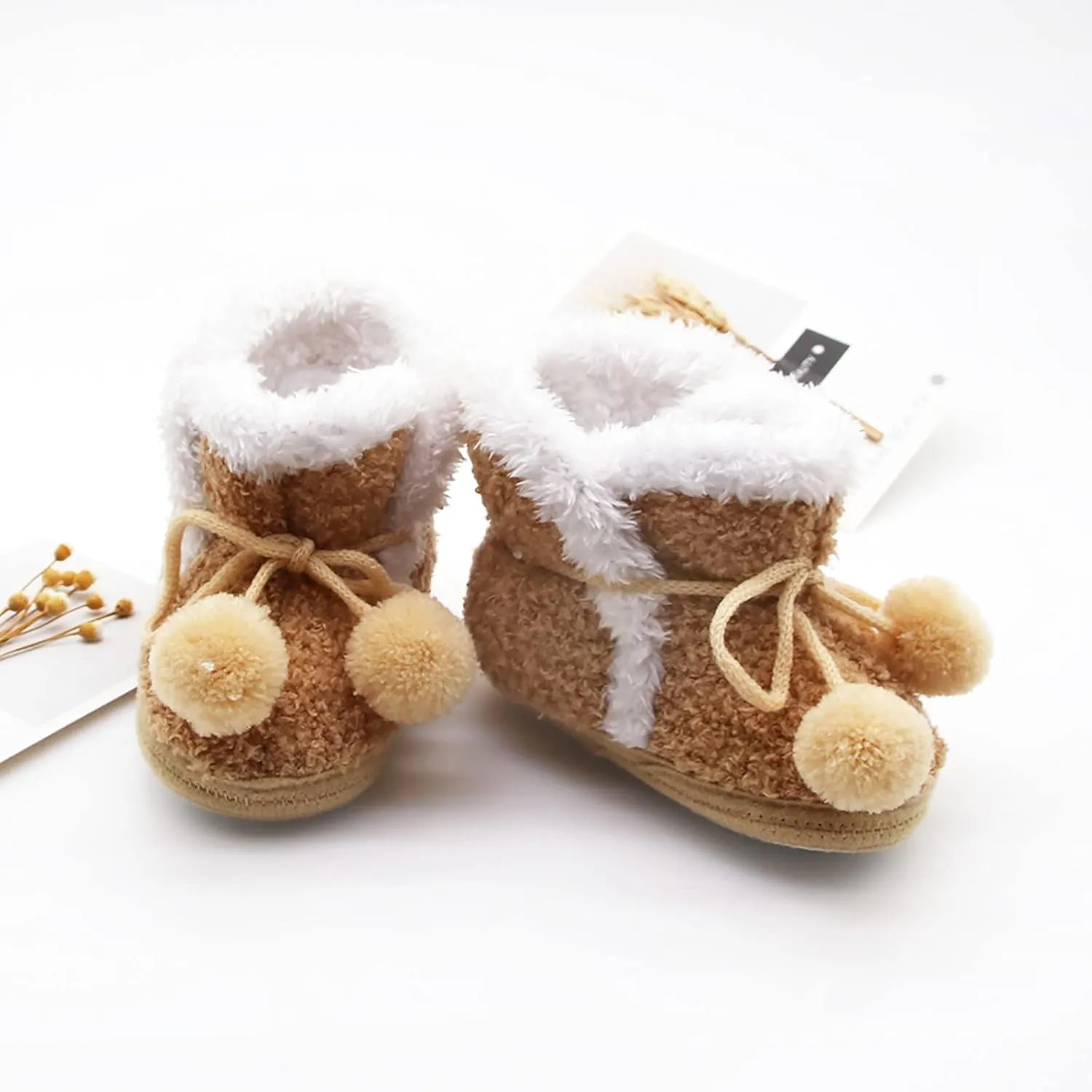 Infant Baby Boys Girls Booties Soft Non-Slip Sole Newborn Toddler First Walkers Crib Winter Warm Socks Snow Boots