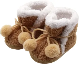 Infant Baby Boys Girls Booties Soft Non-Slip Sole Newborn Toddler First Walkers Crib Winter Warm Socks Snow Boots