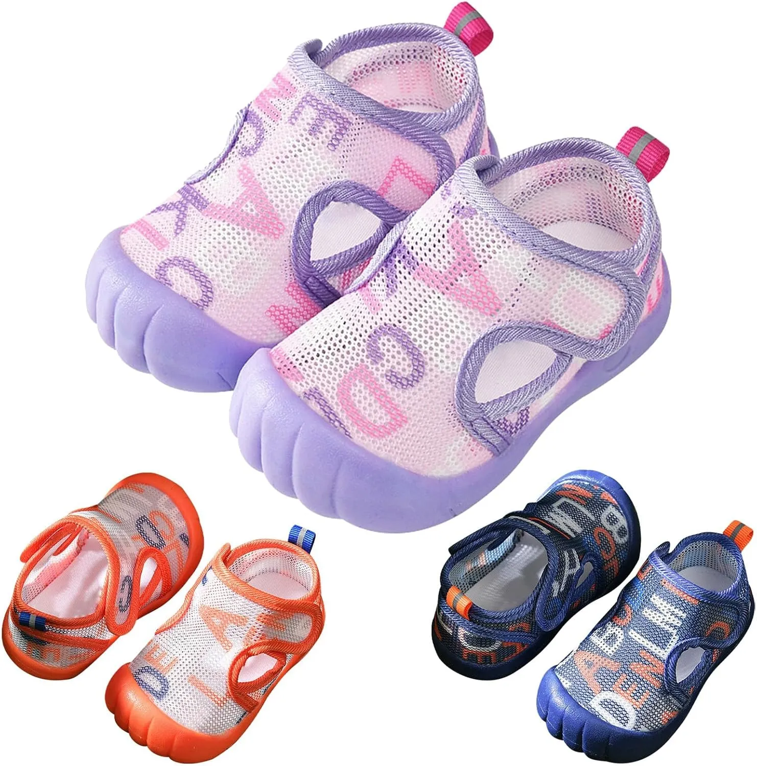 Infant Baby Girl Mesh Walking Shoes Newborn Summer Sneakers Cute Letter Print Breathable Net Design Beach Sandals