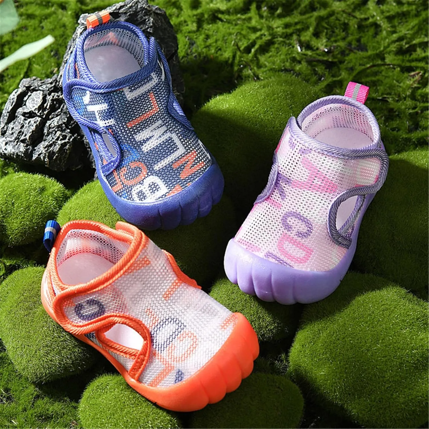 Infant Baby Girl Mesh Walking Shoes Newborn Summer Sneakers Cute Letter Print Breathable Net Design Beach Sandals