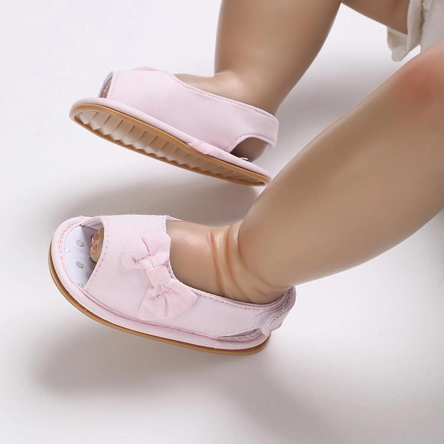 Infant Baby Girls Sandals With Flower Bowknot Soft Sole Shoes Newborn Toddler First Walkers Crib Dress Shoes