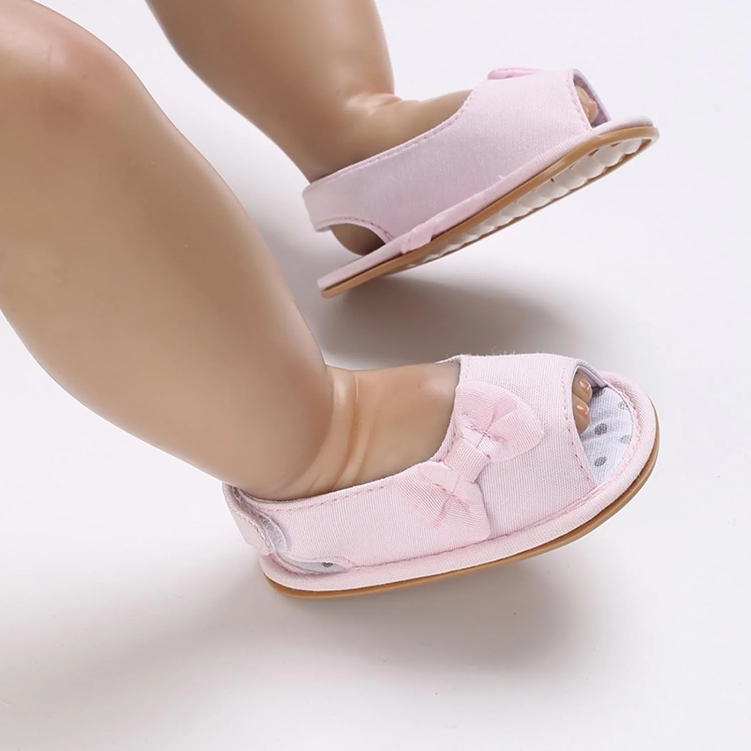 Infant Baby Girls Sandals With Flower Bowknot Soft Sole Shoes Newborn Toddler First Walkers Crib Dress Shoes