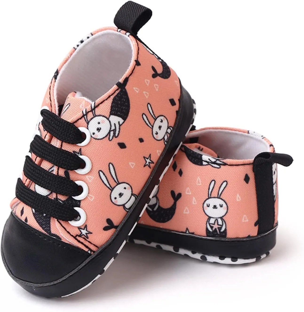 Infant Baby Girls Sneakers Spring and Autumn Cartoon Rabbit Print Soft Soled Toddler Shoes Infant Size 4 Shoes Girls