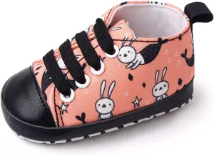 Infant Baby Girls Sneakers Spring and Autumn Cartoon Rabbit Print Soft Soled Toddler Shoes Infant Size 4 Shoes Girls