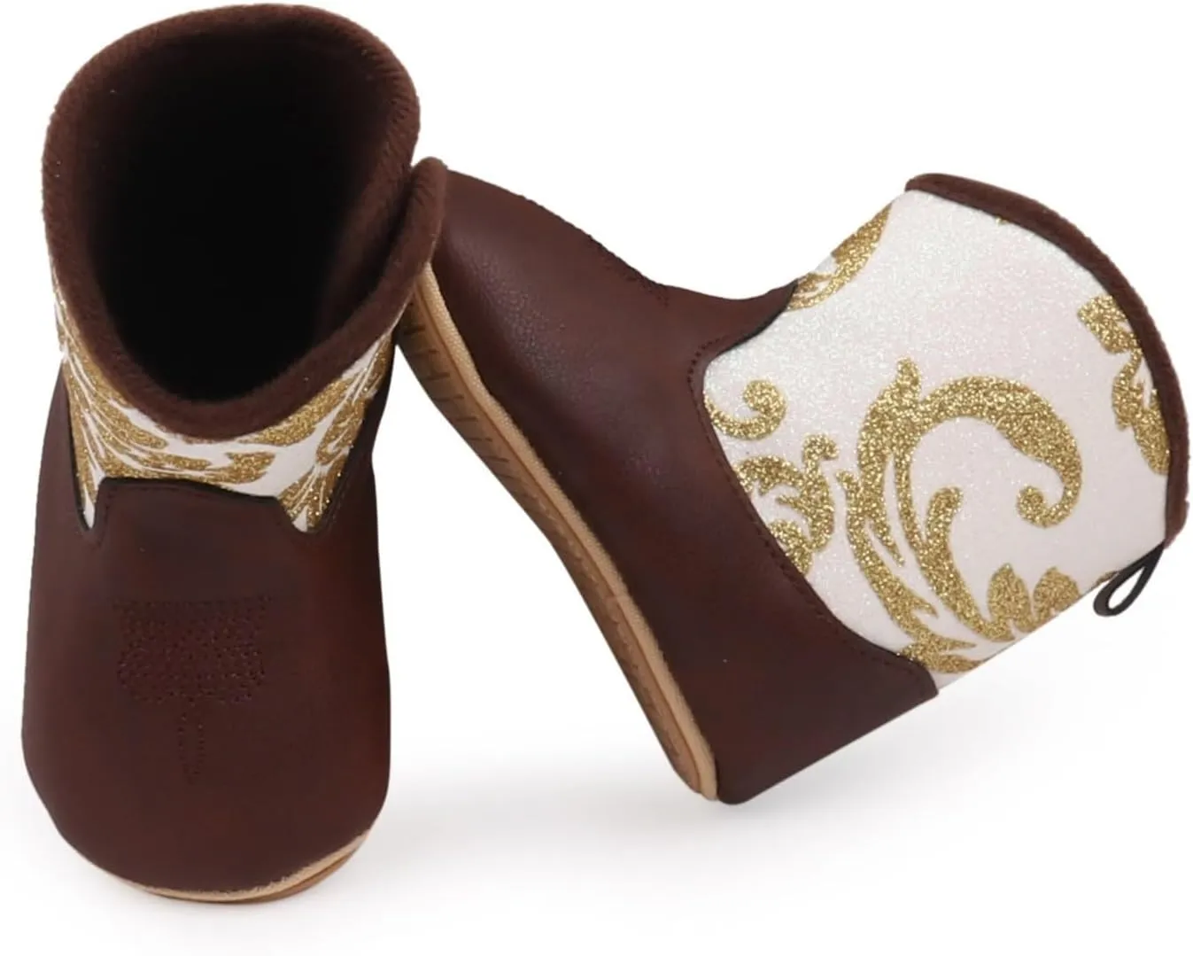 Infant Baby Girls Western Cowboy Boots Leather Embroidery Wide Toe Soft Sole Non Slip Flat Shoes Girls Boots Toddler 9