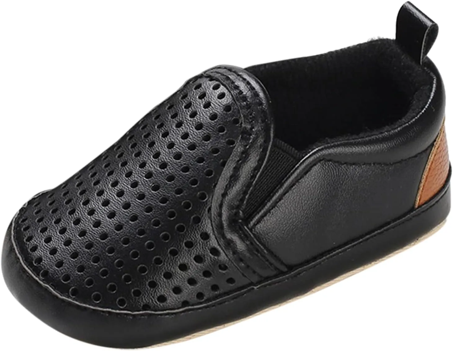 Infant Baby Mesh Hollow Leather First Walking Shoes Toddler Soft Sole Slip On Solid Color Platform Casual Sneakers