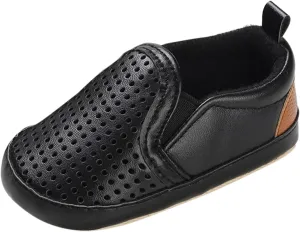 Infant Baby Mesh Hollow Leather First Walking Shoes Toddler Soft Sole Slip On Solid Color Platform Casual Sneakers