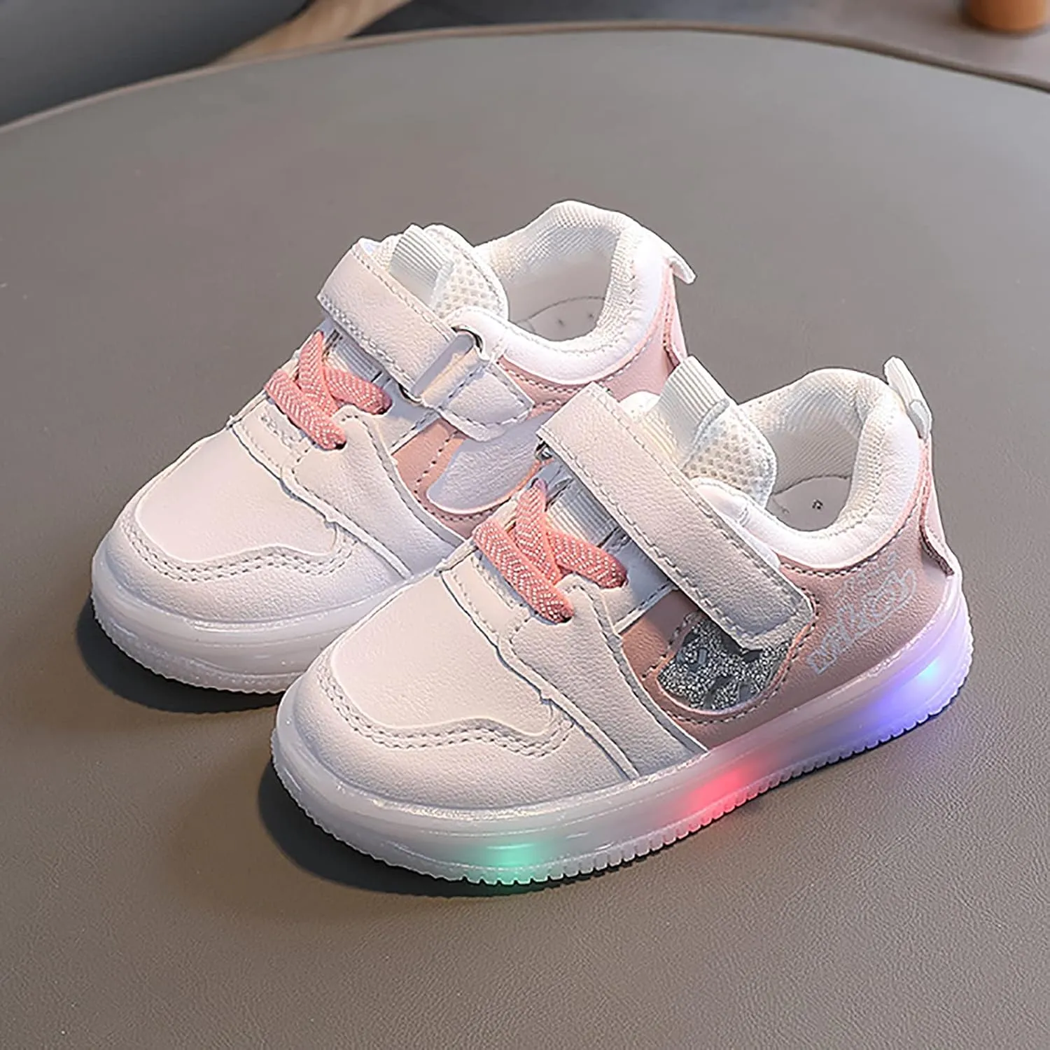 Infant Baby Shoes Light Up Shoes for Boys Girls Toddler Led Walking Shoes Girls Kids Children Solid Tied Canvas Shoes