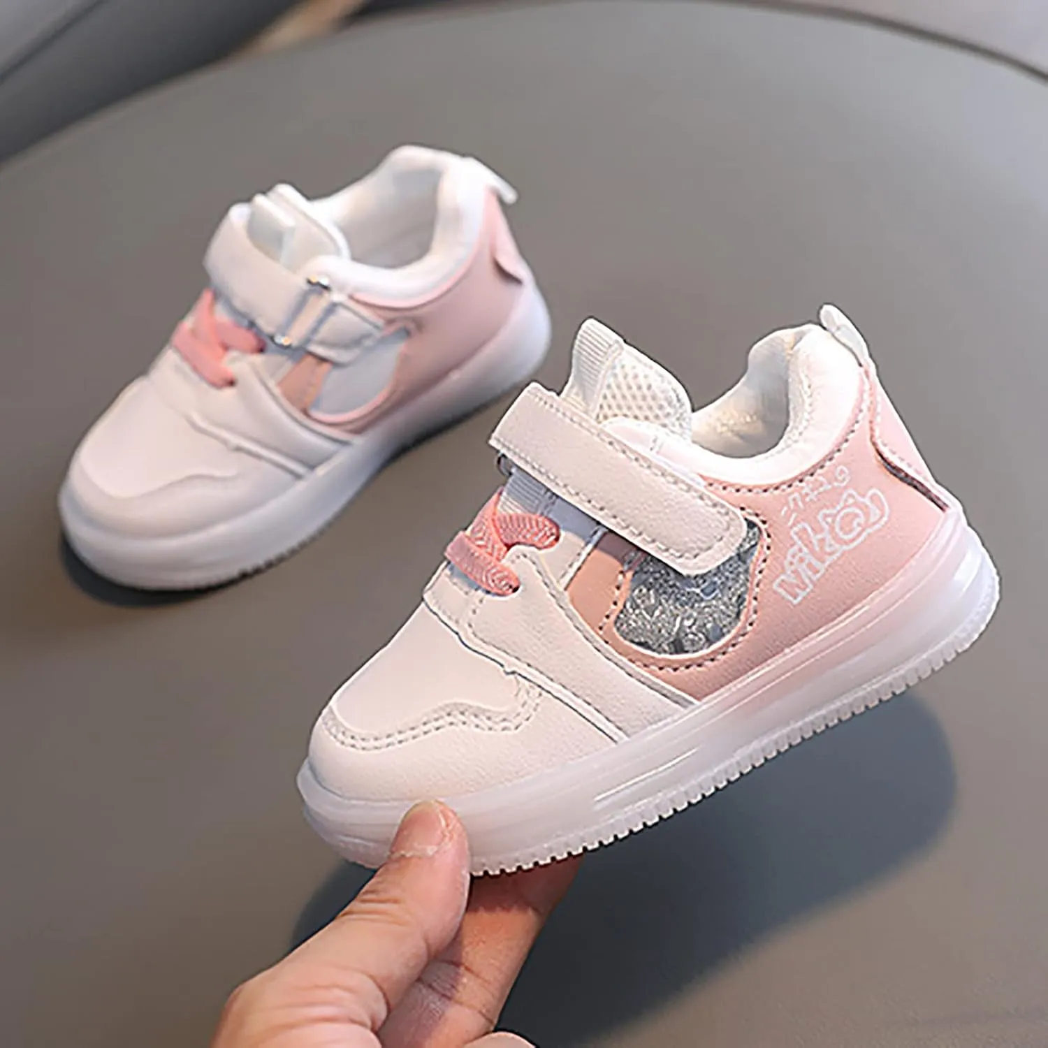 Infant Baby Shoes Light Up Shoes for Boys Girls Toddler Led Walking Shoes Girls Kids Children Solid Tied Canvas Shoes