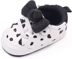 Infant Boys Baby Newborn Sneakers Girls Cute Bow PU Leather Lace Up Walking Shoes Flat Shoes Toddler High Tops