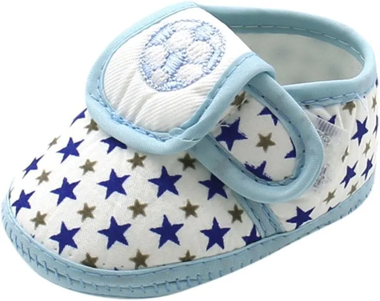 Infant Boys Girls Soft Sole Adjustable Casual Shoes Infant Star Printing Lightweight Rubber Sole Shoes