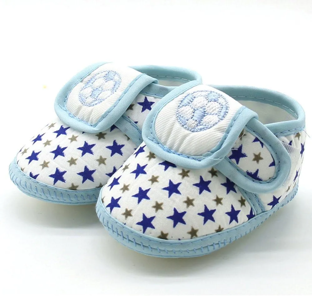 Infant Boys Girls Soft Sole Adjustable Casual Shoes Infant Star Printing Lightweight Rubber Sole Shoes