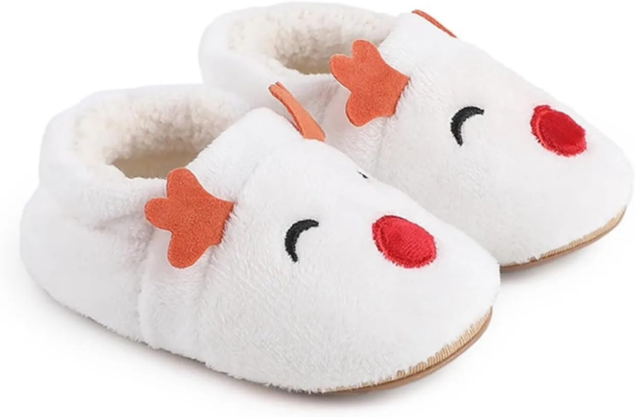 Infant Christmas Booties Soft Baby Santa Winter Warm Slippers Snow Boots Shoes Christmas Tree Prints House Slipper