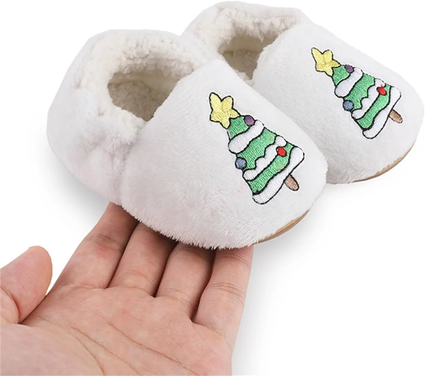 Infant Christmas Booties Soft Baby Santa Winter Warm Slippers Snow Boots Shoes Christmas Tree Prints House Slipper