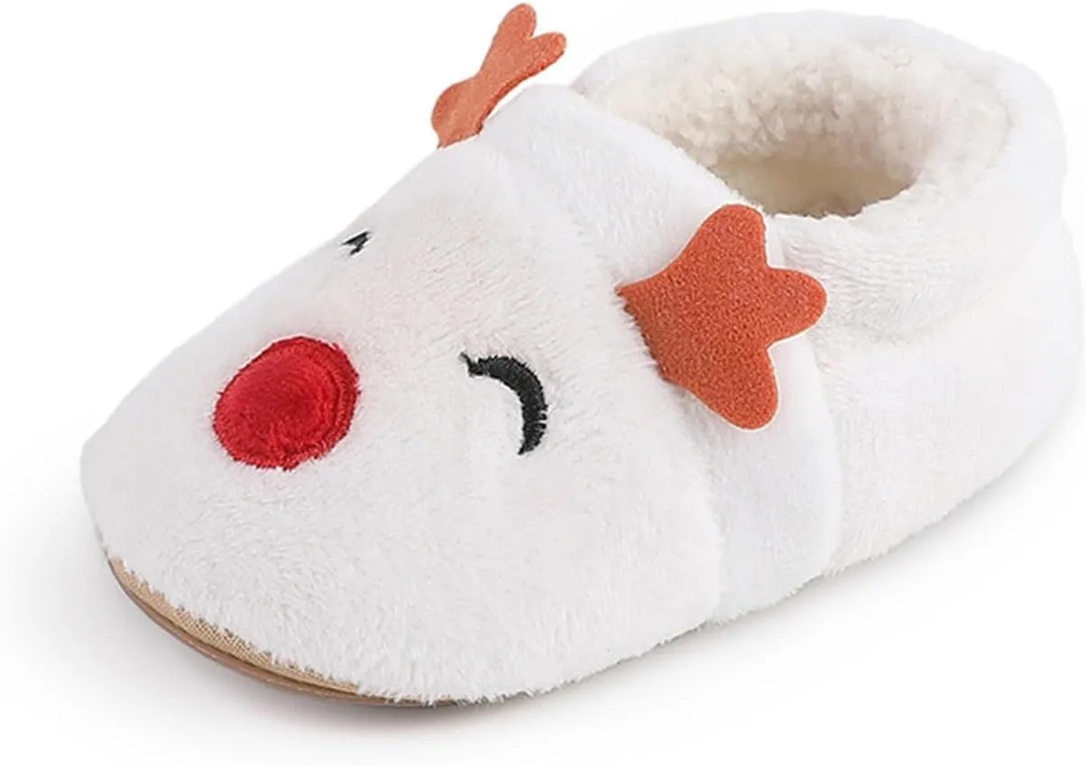 Infant Christmas Booties Soft Baby Santa Winter Warm Slippers Snow Boots Shoes Christmas Tree Prints House Slipper