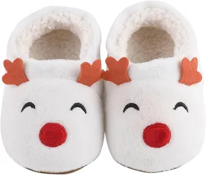 Infant Christmas Booties Soft Baby Santa Winter Warm Slippers Snow Boots Shoes Christmas Tree Prints House Slipper