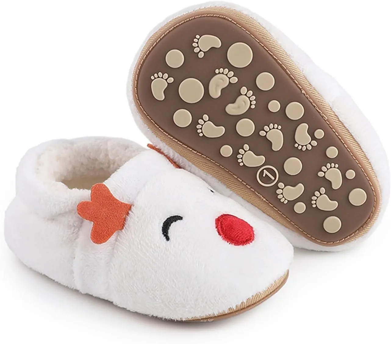 Infant Christmas Booties Soft Baby Santa Winter Warm Slippers Snow Boots Shoes Christmas Tree Prints House Slipper
