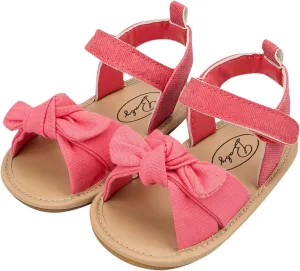 Infant Girls Open Toe Bowknot Shoes First Walkers Shoes Summer Toddler Flat Sandals Kids Jelly Sandals