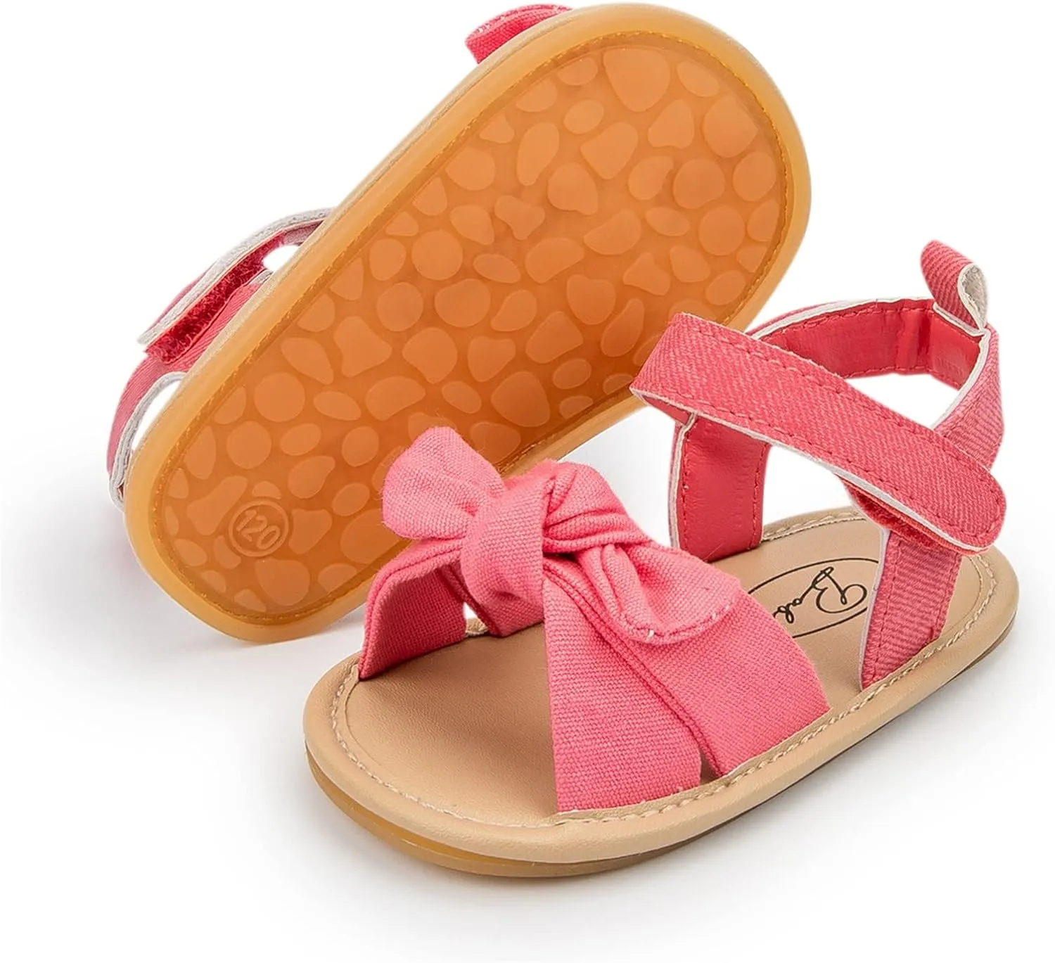 Infant Girls Open Toe Bowknot Shoes First Walkers Shoes Summer Toddler Flat Sandals Kids Jelly Sandals