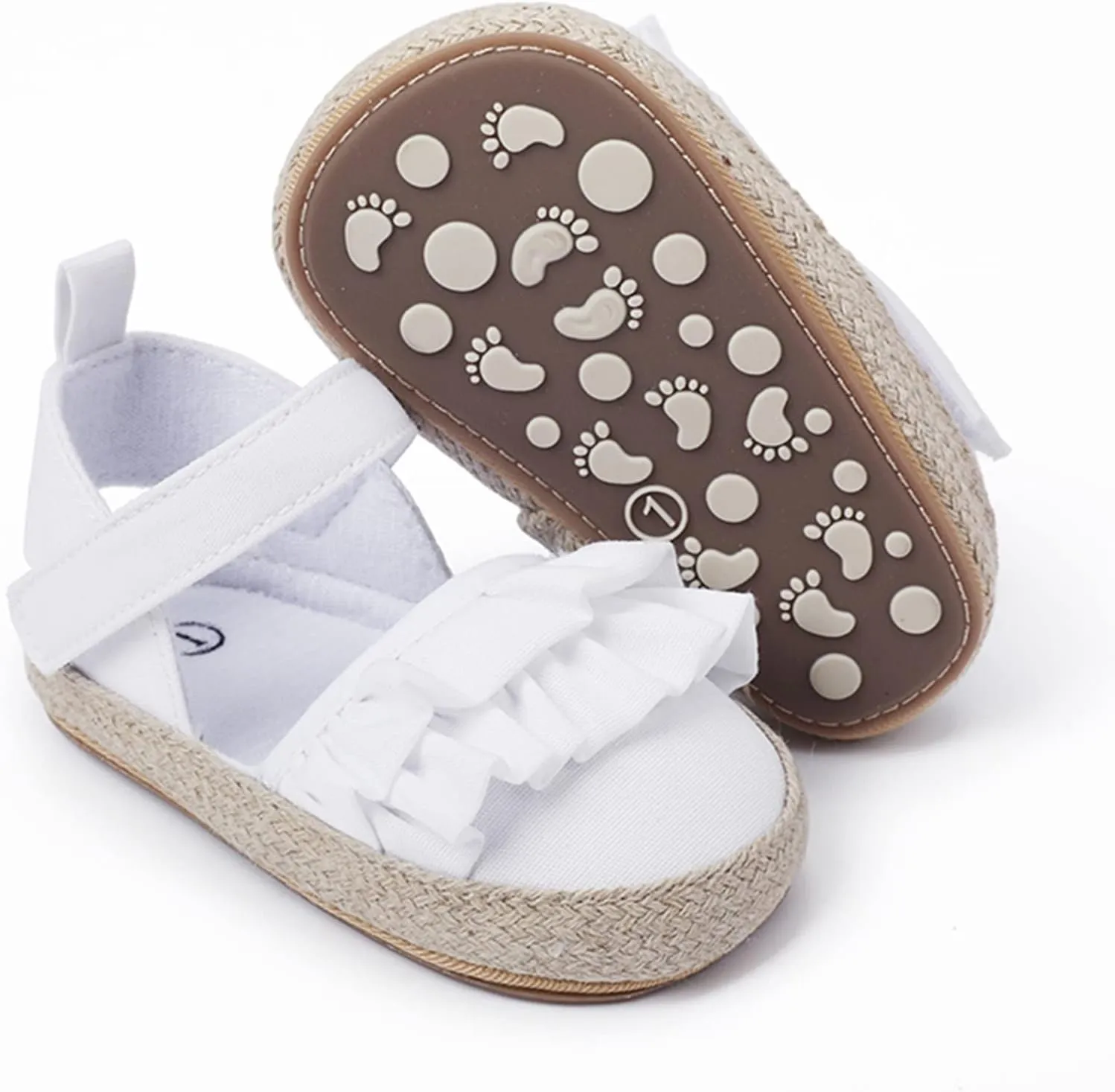 Infant Girls Ruffles Shoes First Walkers Shoes Summer Toddler Flat Sandals Sandals Size 13 Girls