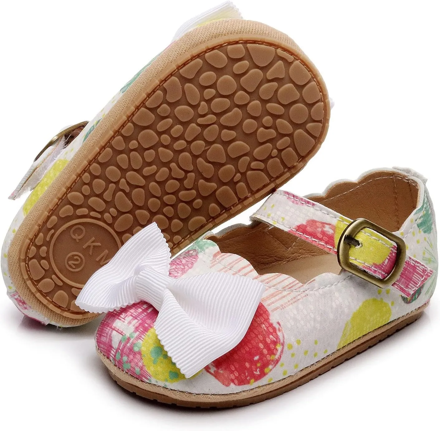 Infant Girls Single Shoes Bow Tiet First Walkers Shoes Buckle Strap Toddler Soft Bottom Breathable Princess Shoes Indoor Shoes Toddler