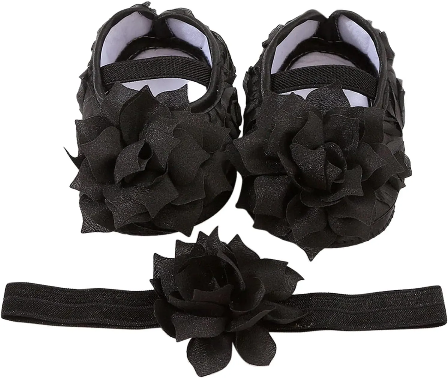 Infant Shoes Girls Baby Shoes Hairband Set 01 Year Old Baby Shoes 246 August Newborn Soft Sole Walking Shoes