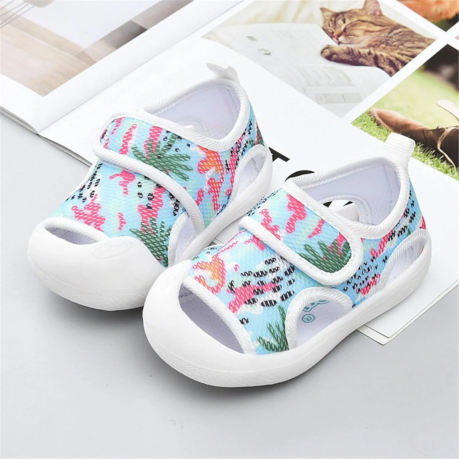 Infant Toddler Girls Boys Shoes Sandals Flat Bottom Open Toe Non Slip Breathable Soft Shoes Baby Size 2 Shoes Girls (Hot Pink, 4.5 Infant)