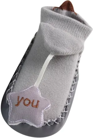 Infant Toddler Shoes Soft Sole Toddler Shoes Star Decoration Non Slip Breathable Socks Toddler Jelly (Grey, 0 Month)