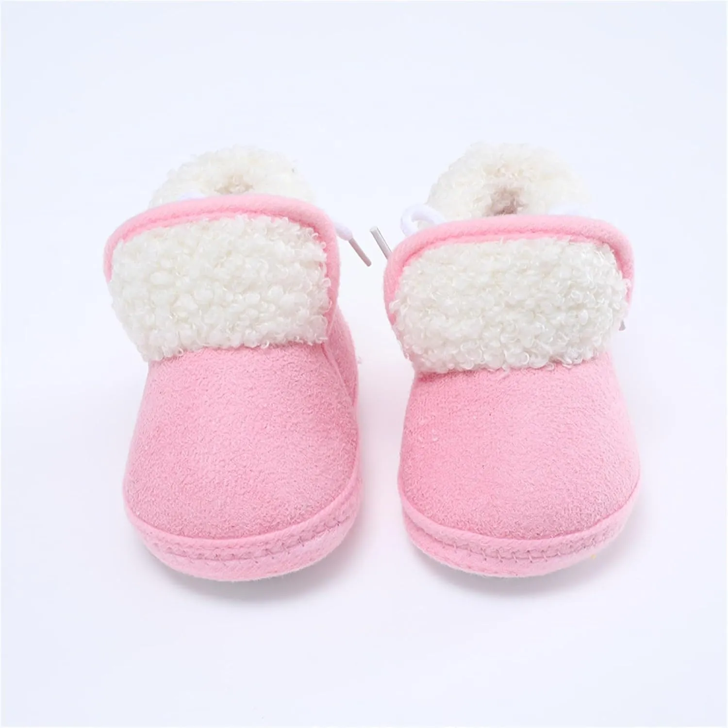 Infant Unisex Warm Fr Lined Soft Boots Baby Winter Ankle Non-Slip Rubber Texture Sole Toddler Winter Snow Shoes