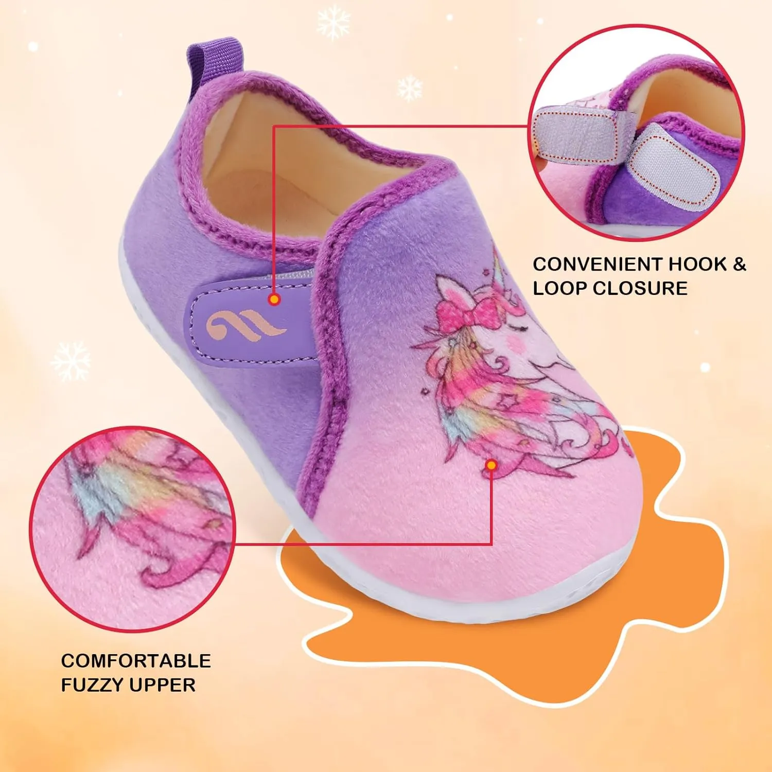 JIASUQI Toddler Slippers Fuzzy Kids Slippers Warm House Shoes for Boys Girls