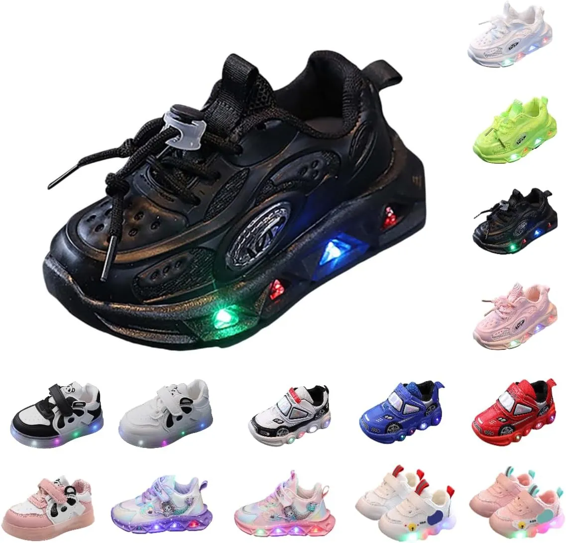 JINCAIHONG Kids Sneakers Light Up Shoes Baby Flashing Walking Slippers Glittery Shoes for Toddler Girls Boys