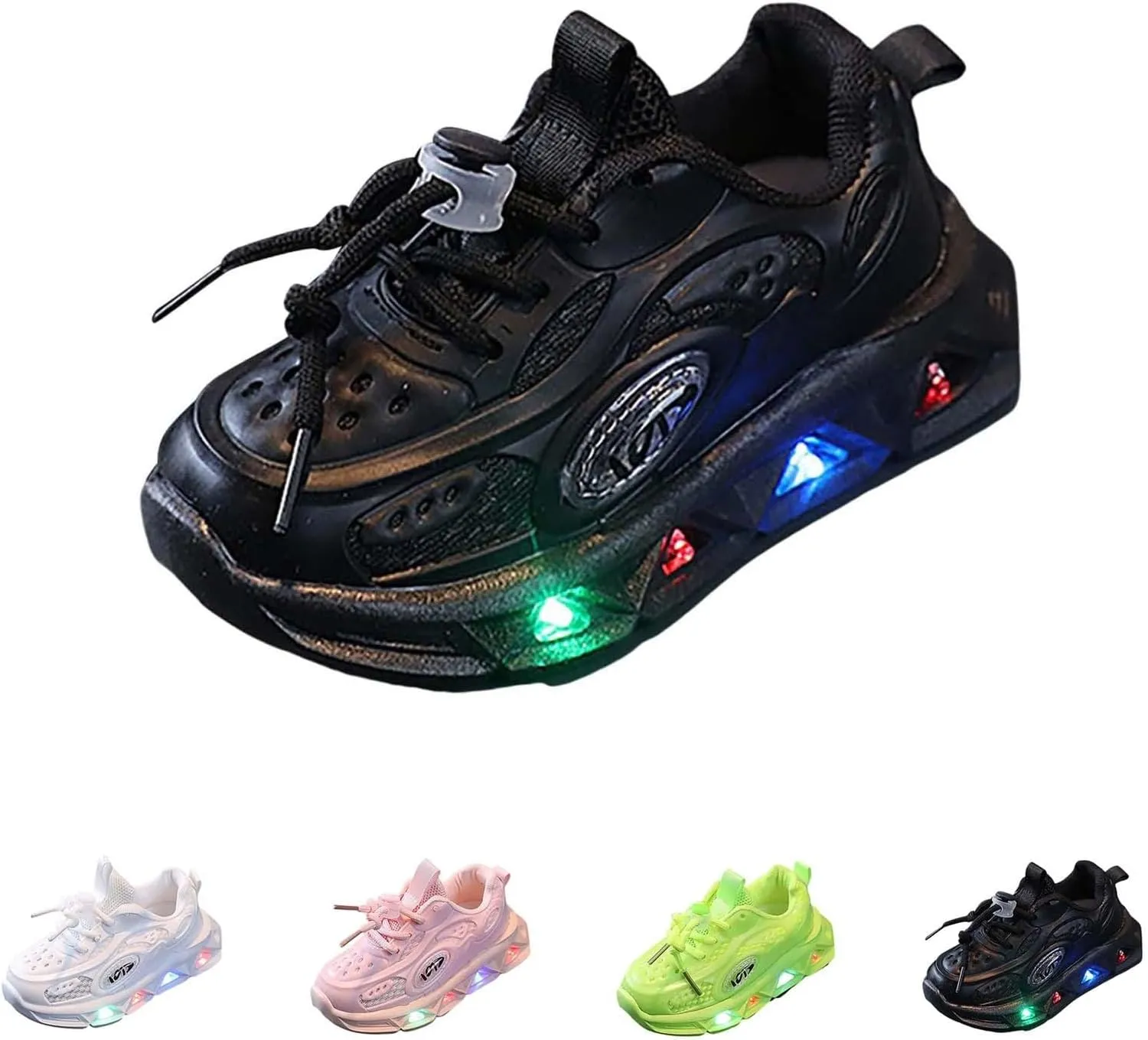 JINCAIHONG Kids Sneakers Light Up Shoes Baby Flashing Walking Slippers Glittery Shoes for Toddler Girls Boys