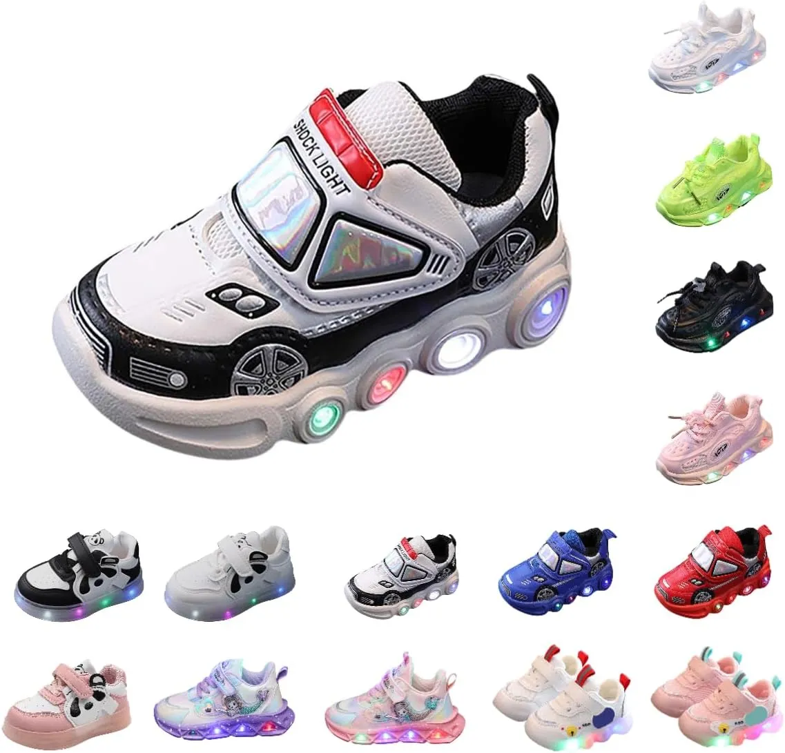JINCAIHONG Kids Sneakers Light Up Shoes Baby Flashing Walking Slippers Glittery Shoes for Toddler Girls Boys