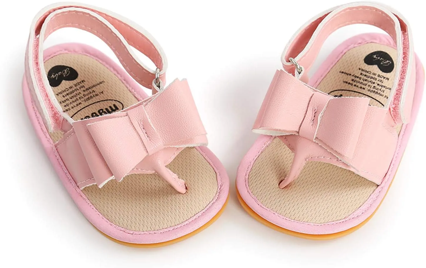 Jshuang 0-18M Baby Boys Girls Bow Sandals Soft Non-Slip Rubber Sole Summer Flat Walking Shoes