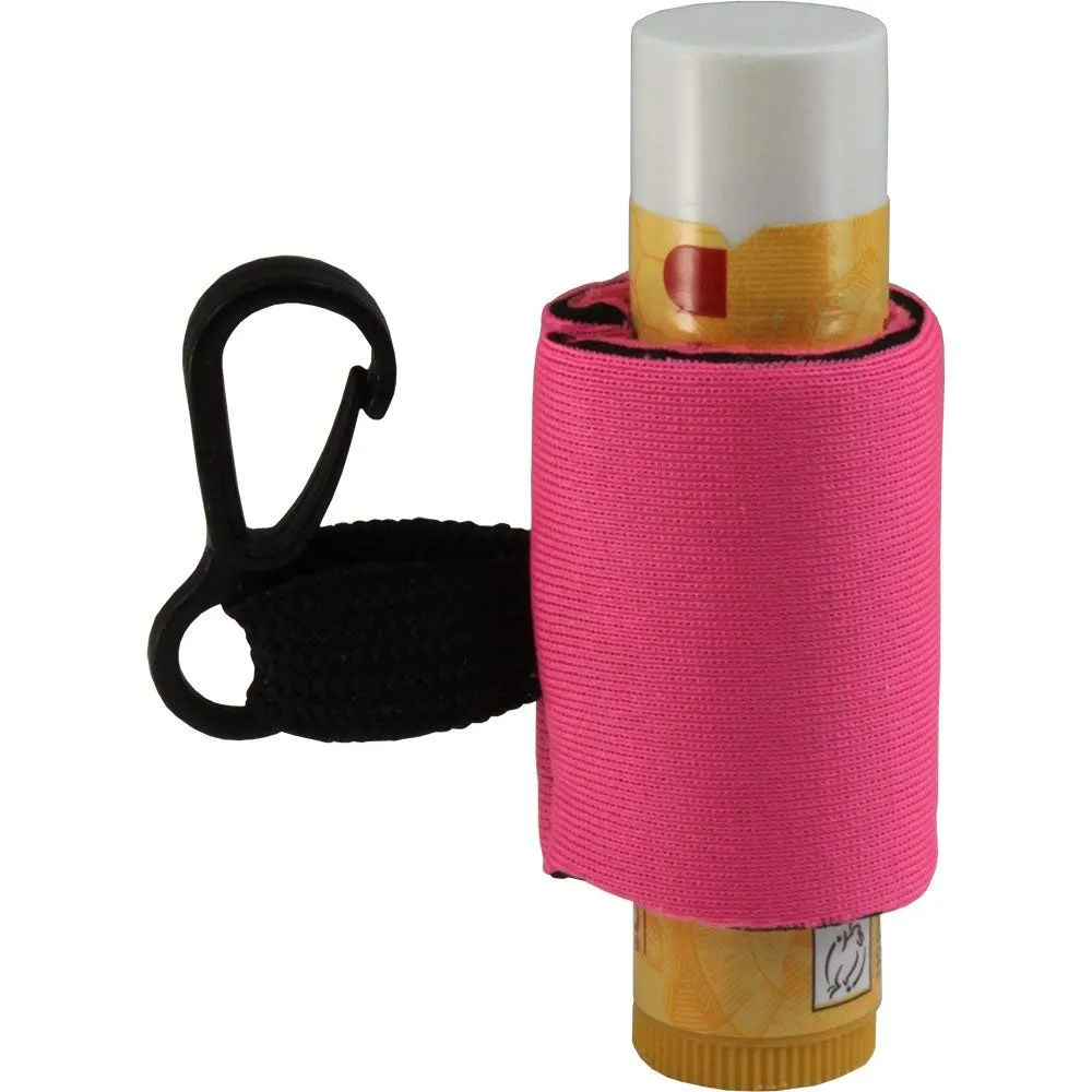 Kage 1 Clip-On Neoprene Pink Sleeve Lip Balm Holster Lipstick Holder Key Chain