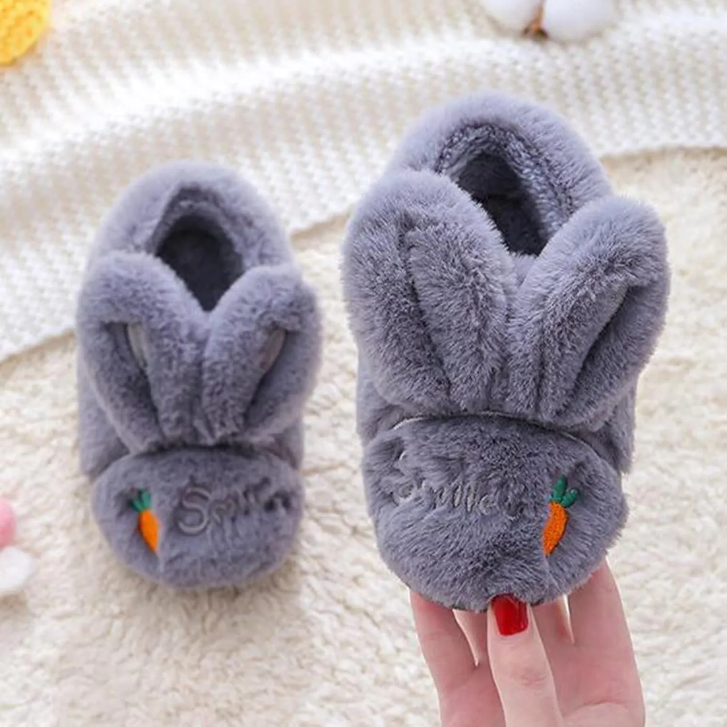 Kid Cute Animal Slipper Kids Fuzzy Slip On Slippers Boy Non Slip House Shoes Infant Lightweight Bedroom Slipper