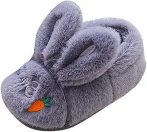 Kid Cute Animal Slipper Kids Fuzzy Slip On Slippers Boy Non Slip House Shoes Infant Lightweight Bedroom Slipper